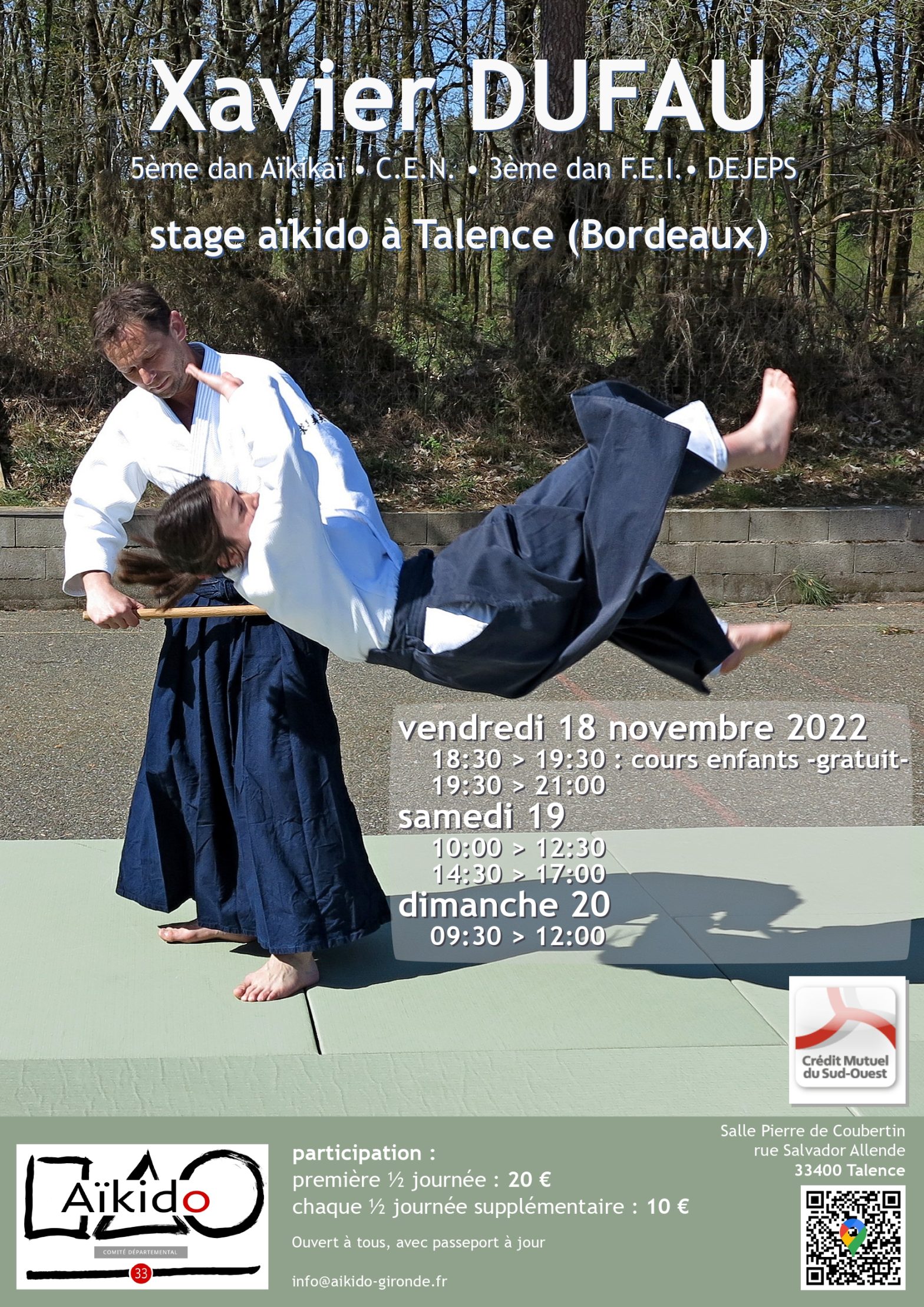 stage gratuit daikido samedi prochain